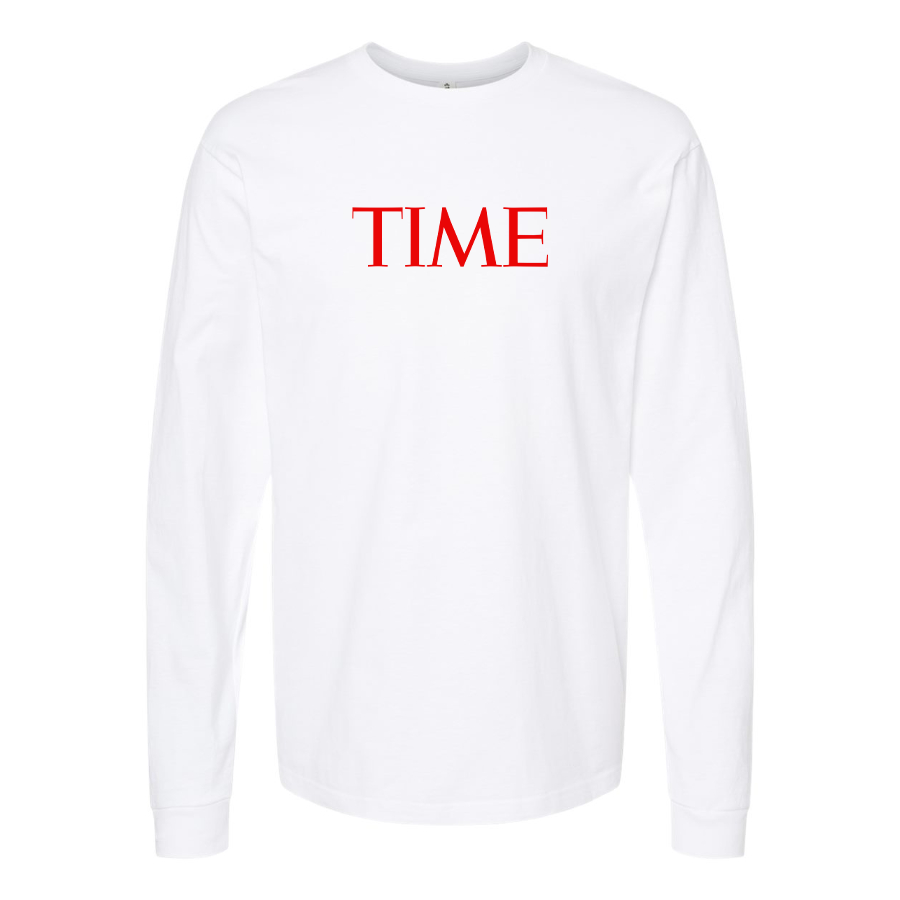Men's Time Logo Cotton Long Sleeve T-Shirt