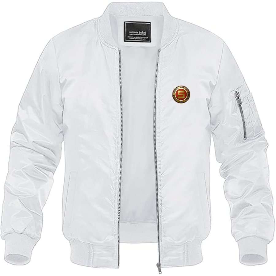 Men's Stutz Motor Company Logo Lightweight Bomber Jacket Windbreaker Softshell Varsity Jacket Coat
