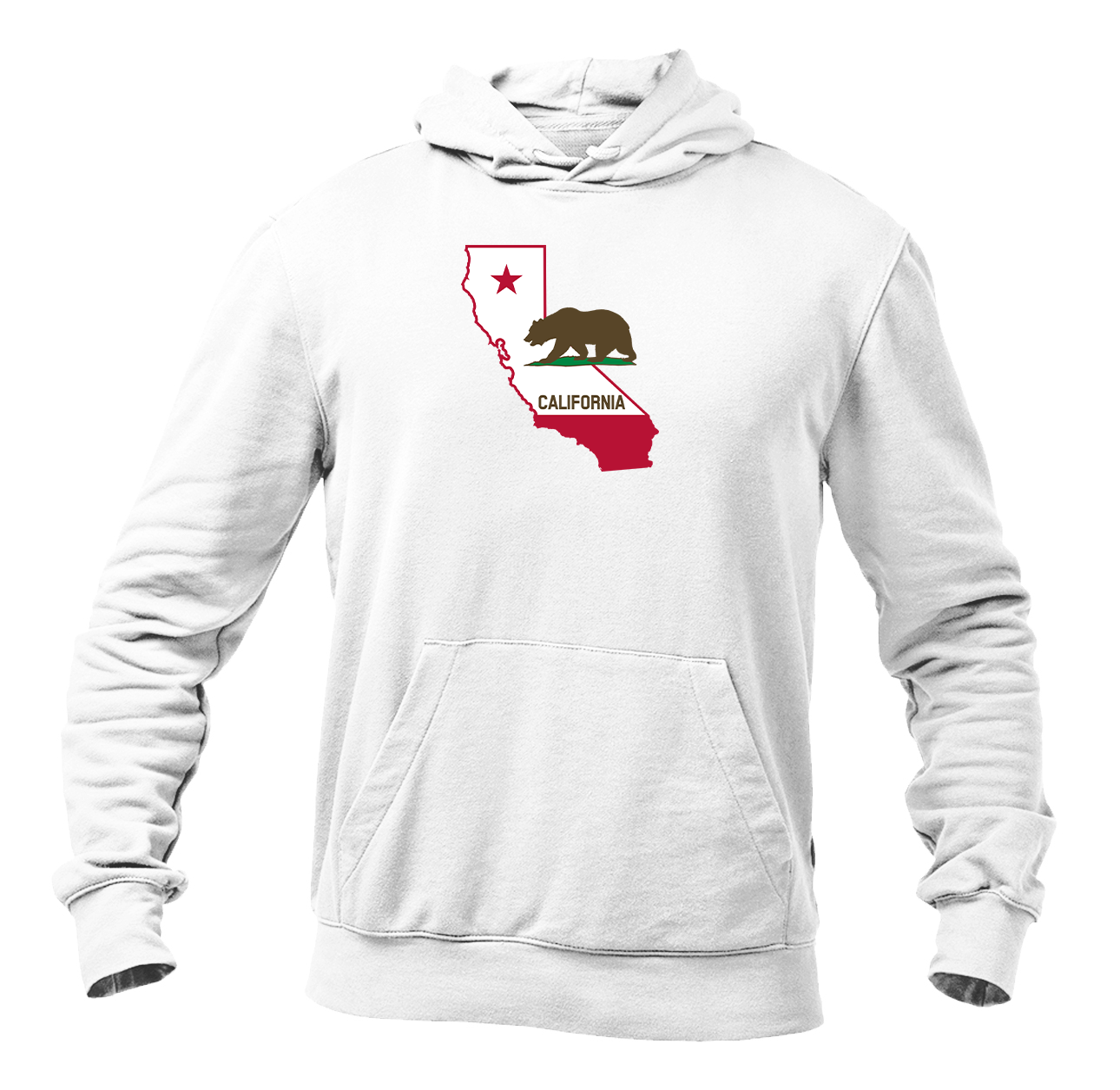 Men's  California Bear Map  Heavy Blend Hooded Sweatshirt