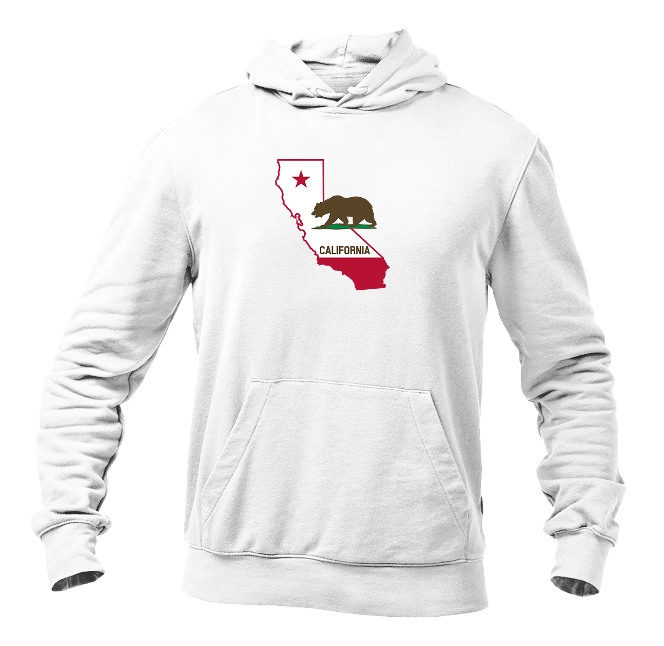 Men's California Bear Map Softstyle Midweight Hooded Sweatshirt