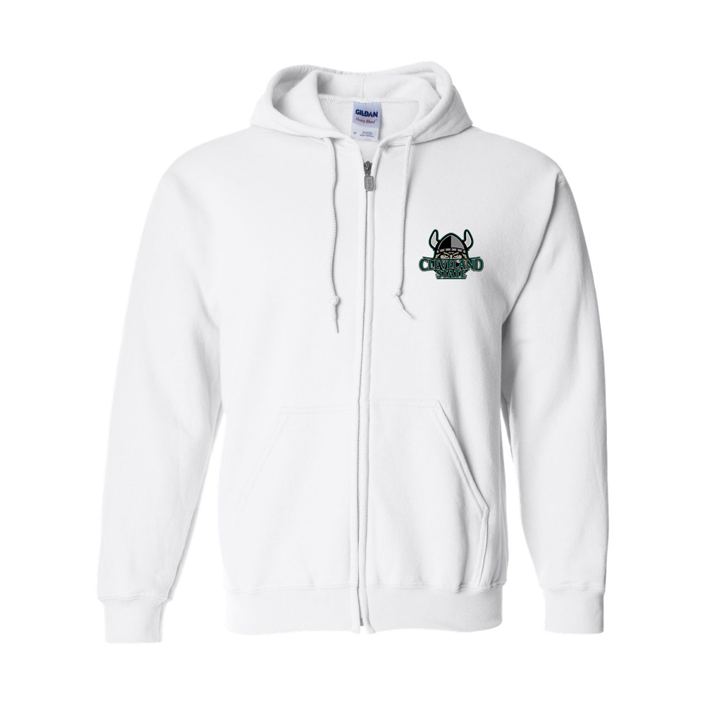 Men's Cleveland State Vikings  Gildan  Heavy Blend Full Zip Hooded Sweatshirt