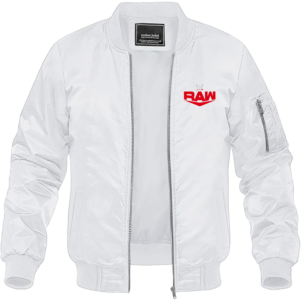 Men's WWE Raw  Lightweight Bomber Jacket Windbreaker Softshell Varsity Jacket Coat