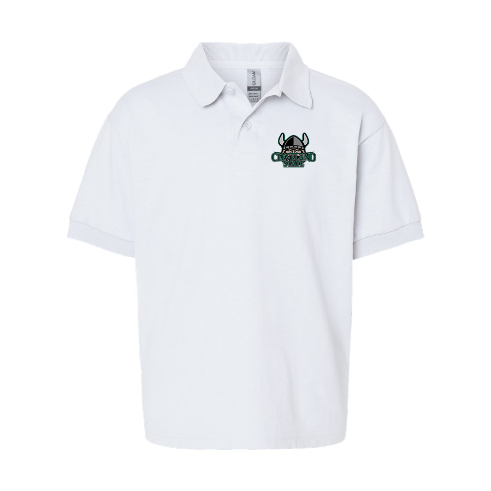 Youth   Cleveland State Vikings  Gildan Dry Blend Jersey Polo