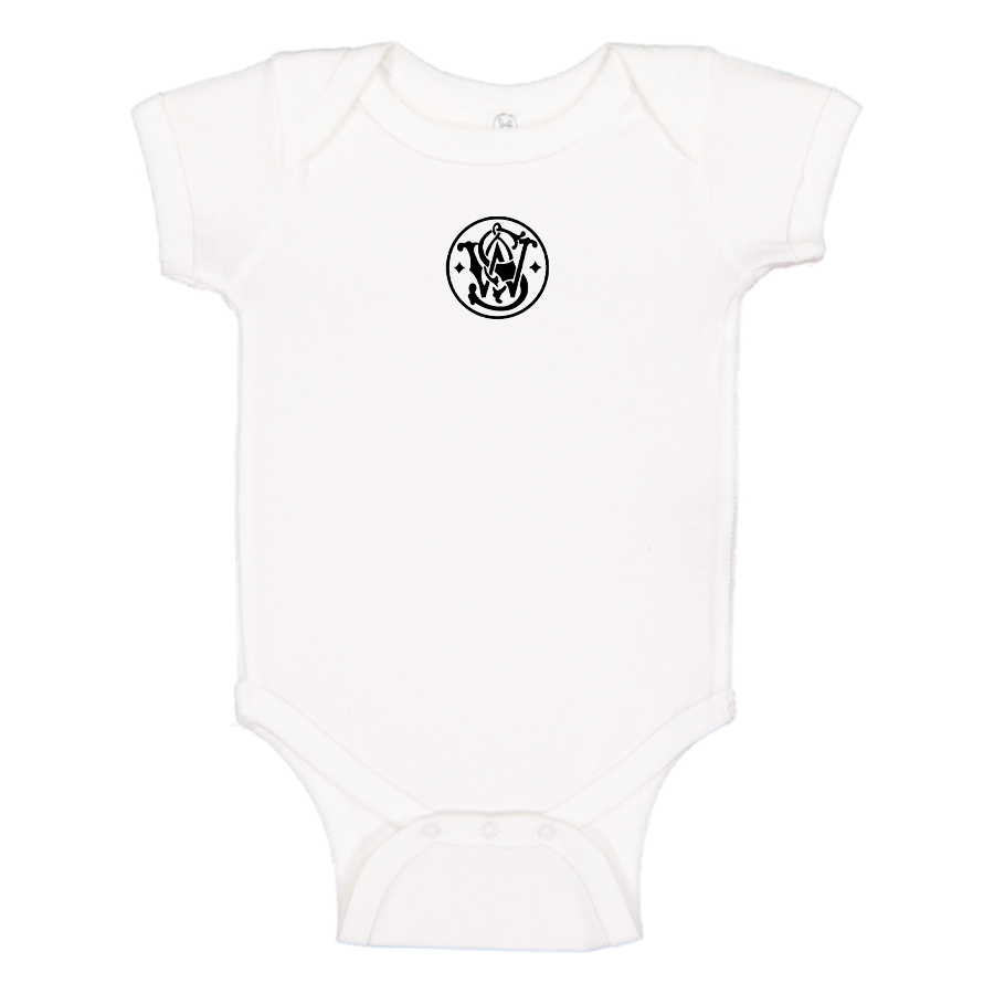 Smith and Wesson Symbol Logo  Baby Onesie Romper