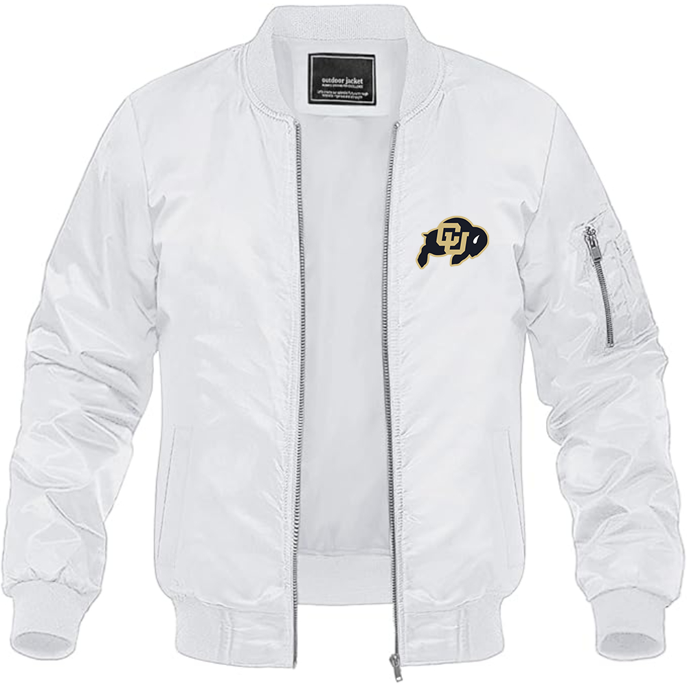 Men's  Colorado Buffaloes Lightweight Bomber Jacket Windbreaker Softshell Varsity Jacket Coat