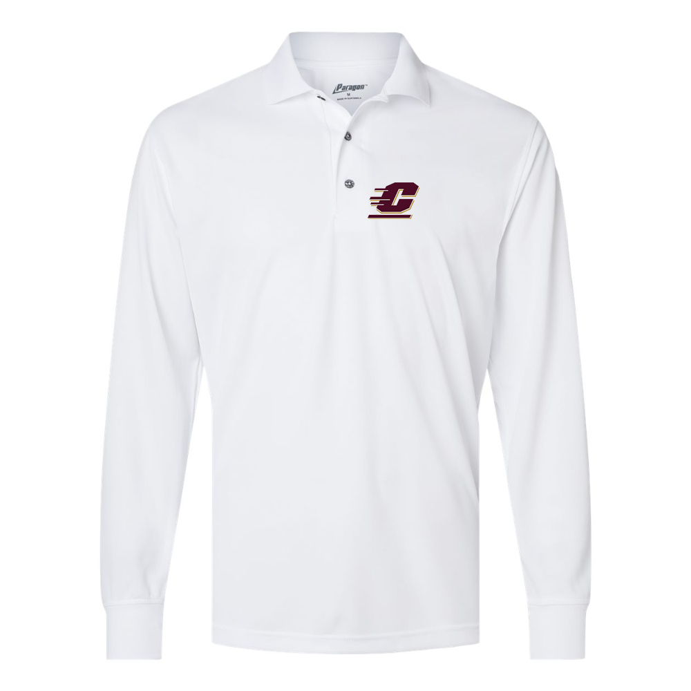 Men's Central Michigan Chippewas  Paragon Prescott Long Sleeve Polo