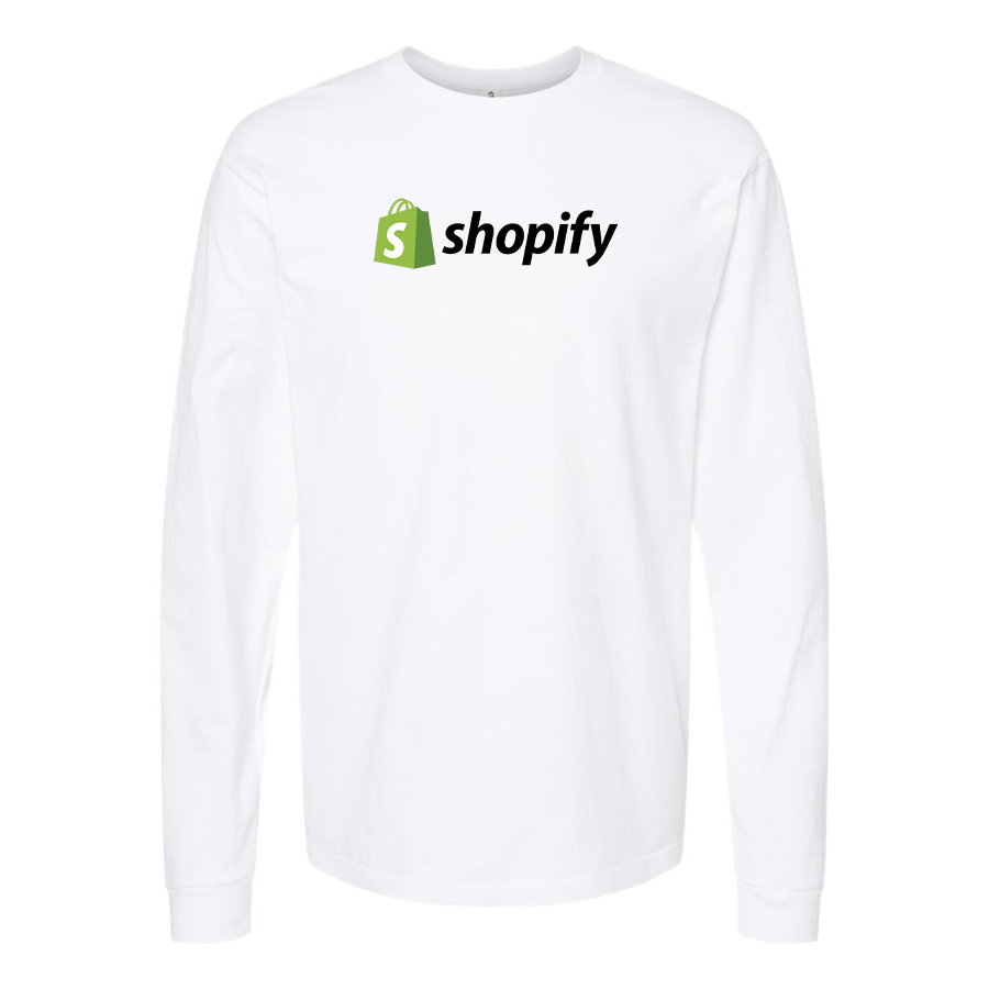 Men's Shopify Logo Cotton Long Sleeve T-Shirt
