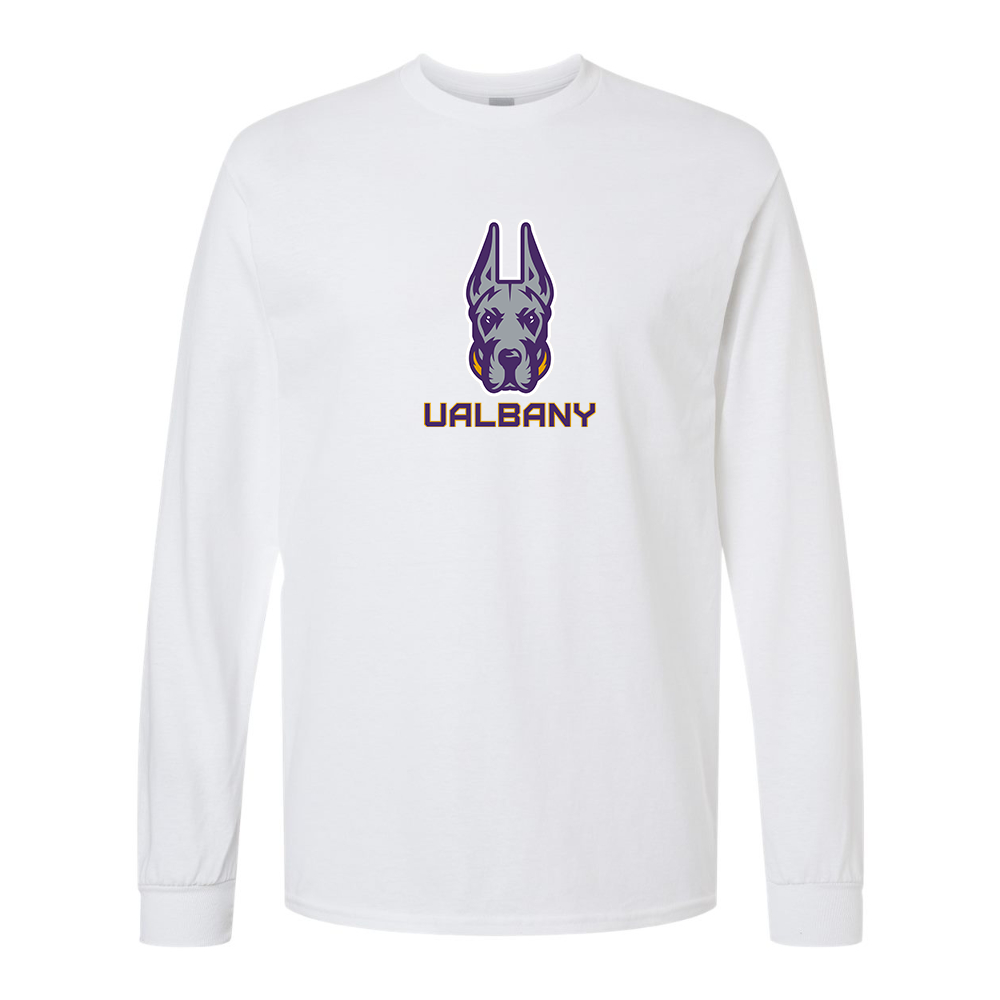 Men's Albany Great Danes Gildan Heavy Cotton Long Sleeve T-Shirt