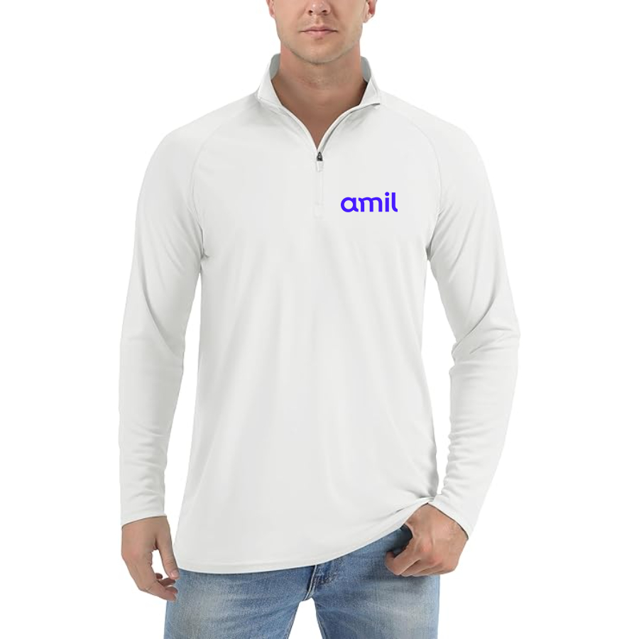 Men's  Amil Lightweight Quarter-Zip Athletic Shirt Long Sleeve Performance Wear