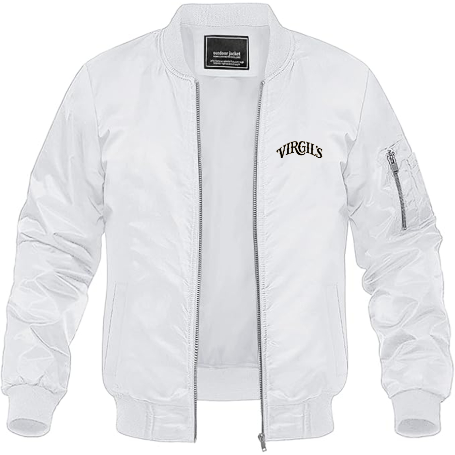 Men's Virgils  Logo Lightweight Bomber Jacket Windbreaker Softshell Varsity Jacket Coat
