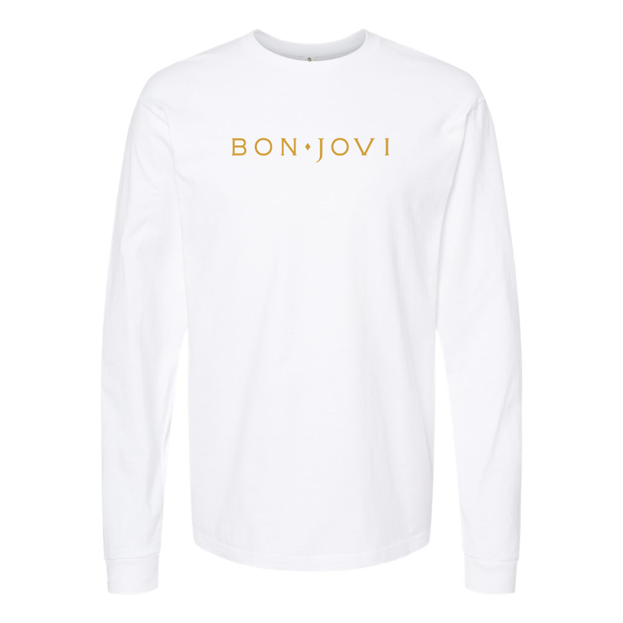 Men's Bon Jovi Logo Cotton Long Sleeve T-Shirt