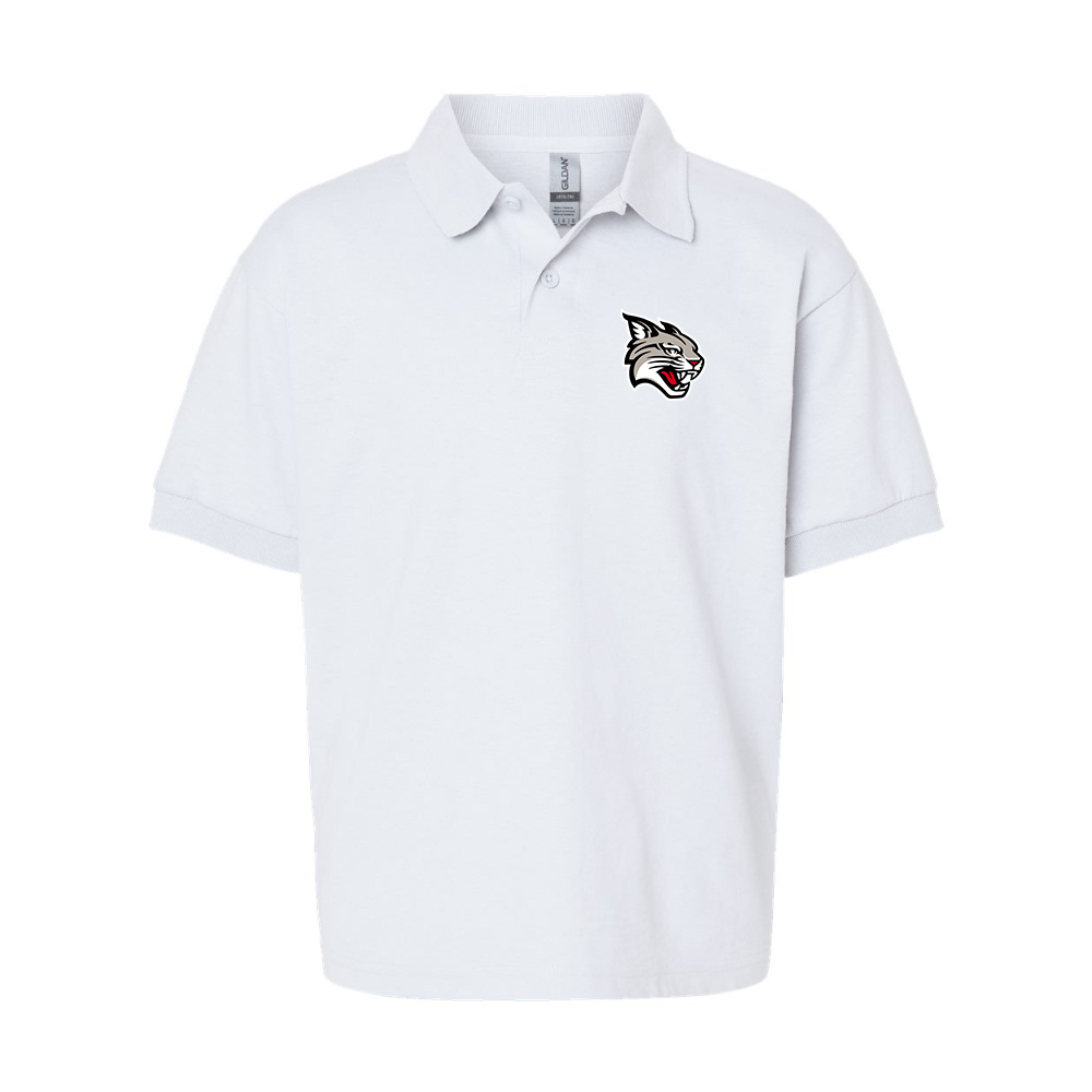Youth Davidson Wildcats Gildan Dry Blend Jersey Polo
