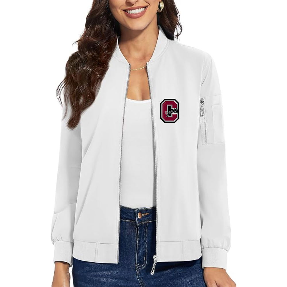 Women's   Colgate Raiders Premium Bomber Jacket with Polished Detailing and Functional Sleeve Pocket Modern Luxury Outerwear