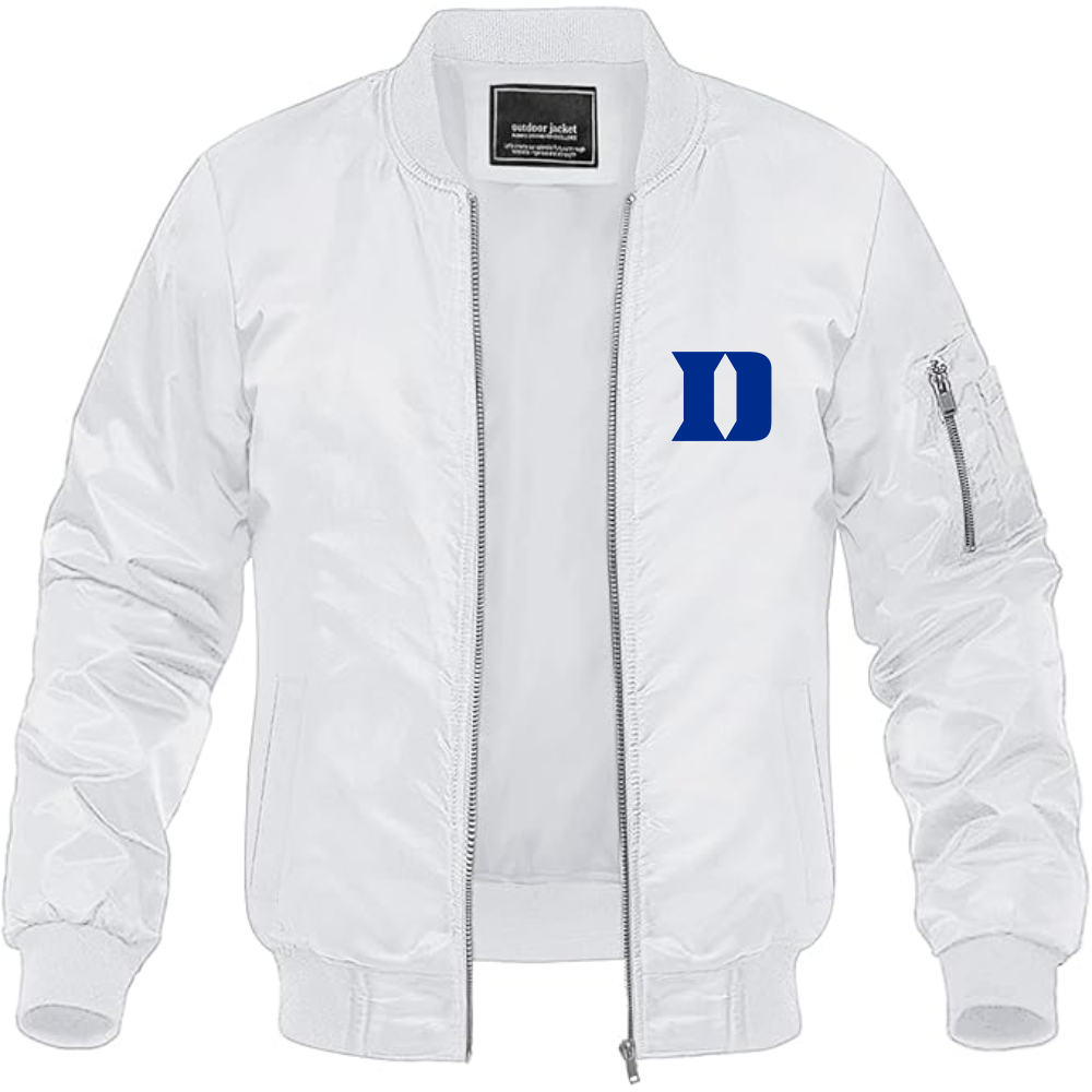 Men's  Duke Blue Devils Lightweight Bomber Jacket Windbreaker Softshell Varsity Jacket Coat