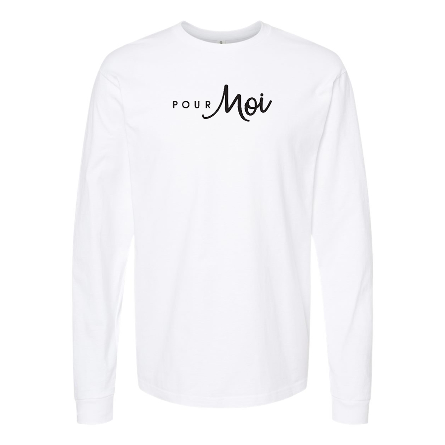 Men's  Pour Moi Logo  Cotton Long Sleeve T-Shirt