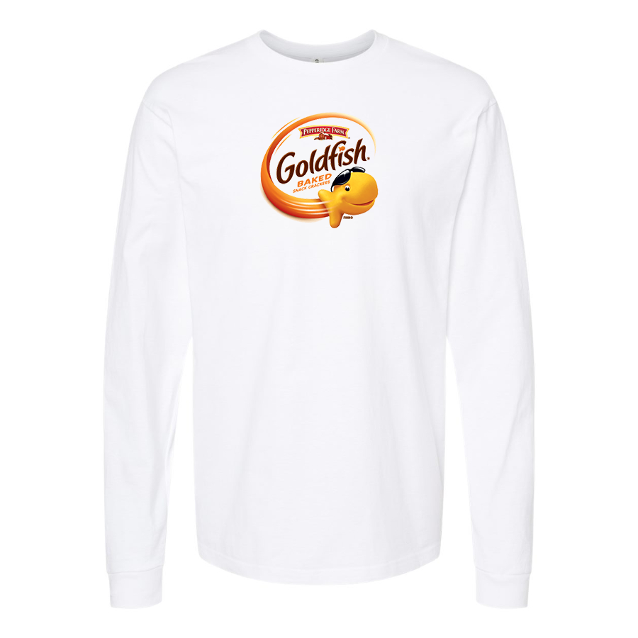 Men's Goldfish Logo Cotton Long Sleeve T-Shirt