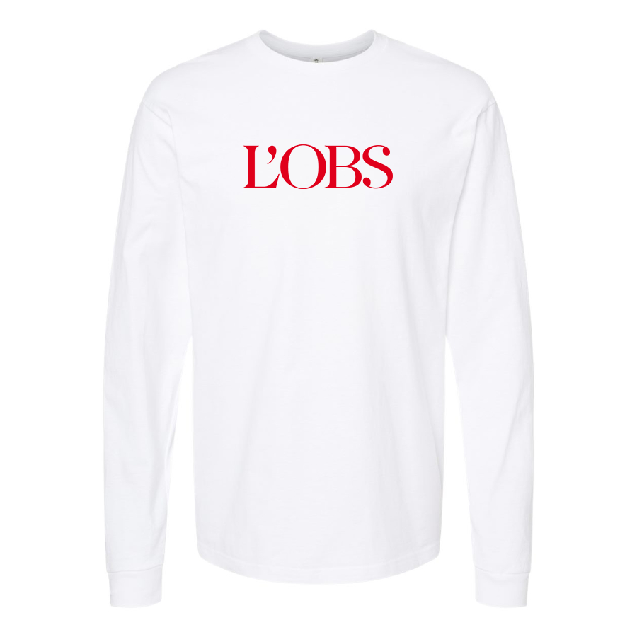 Men's  L'OBS Logo Cotton Long Sleeve T-Shirt