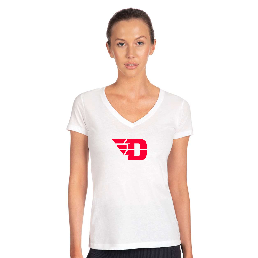 Women's Dayton Flyers  Next Level V-Neck T-Shirt