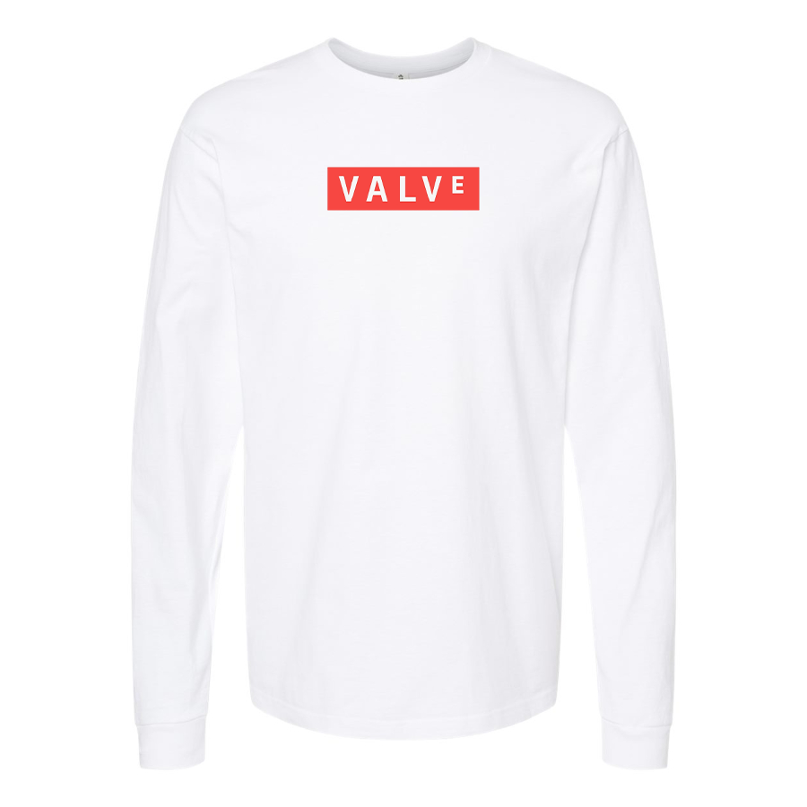 Men's Valve Banner Logo Cotton Long Sleeve T-Shirt