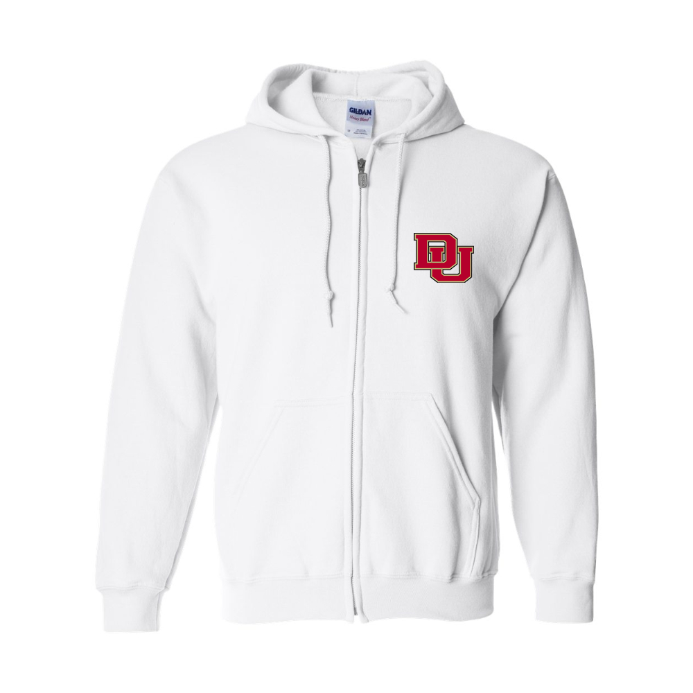 Men's Denver Pioneers  Gildan  Heavy Blend Full Zip Hooded Sweatshirt