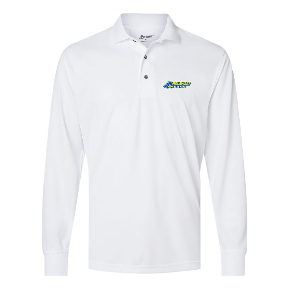 Men's  Delaware Blue Hens Paragon Prescott Long Sleeve Polo