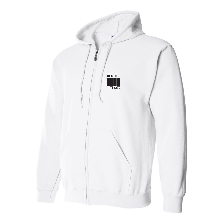 Men's Black Flag Logo Zipper Hoodie