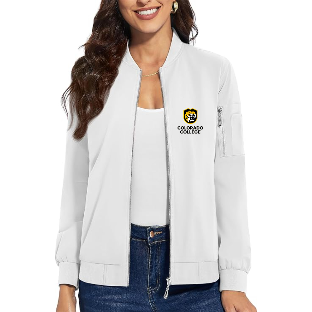 Women's Colorado College Tigers Premium Bomber Jacket with Polished Detailing and Functional Sleeve Pocket Modern Luxury Outerwear