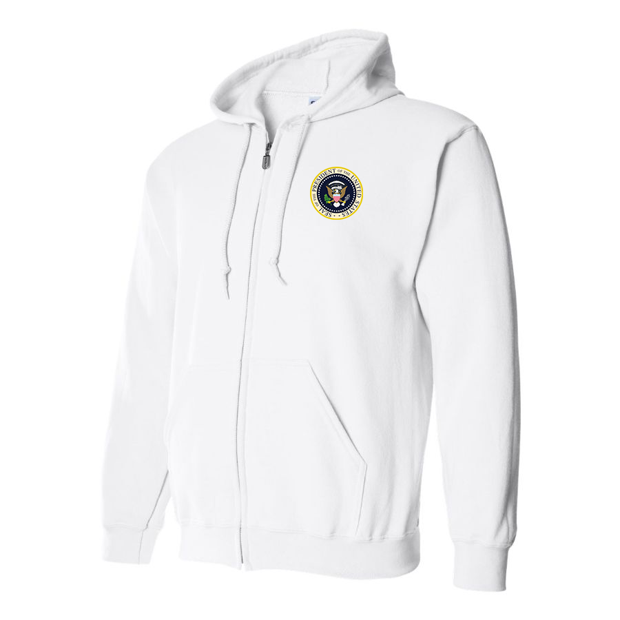 Men's USA President Seal Logo Zipper Hoodie