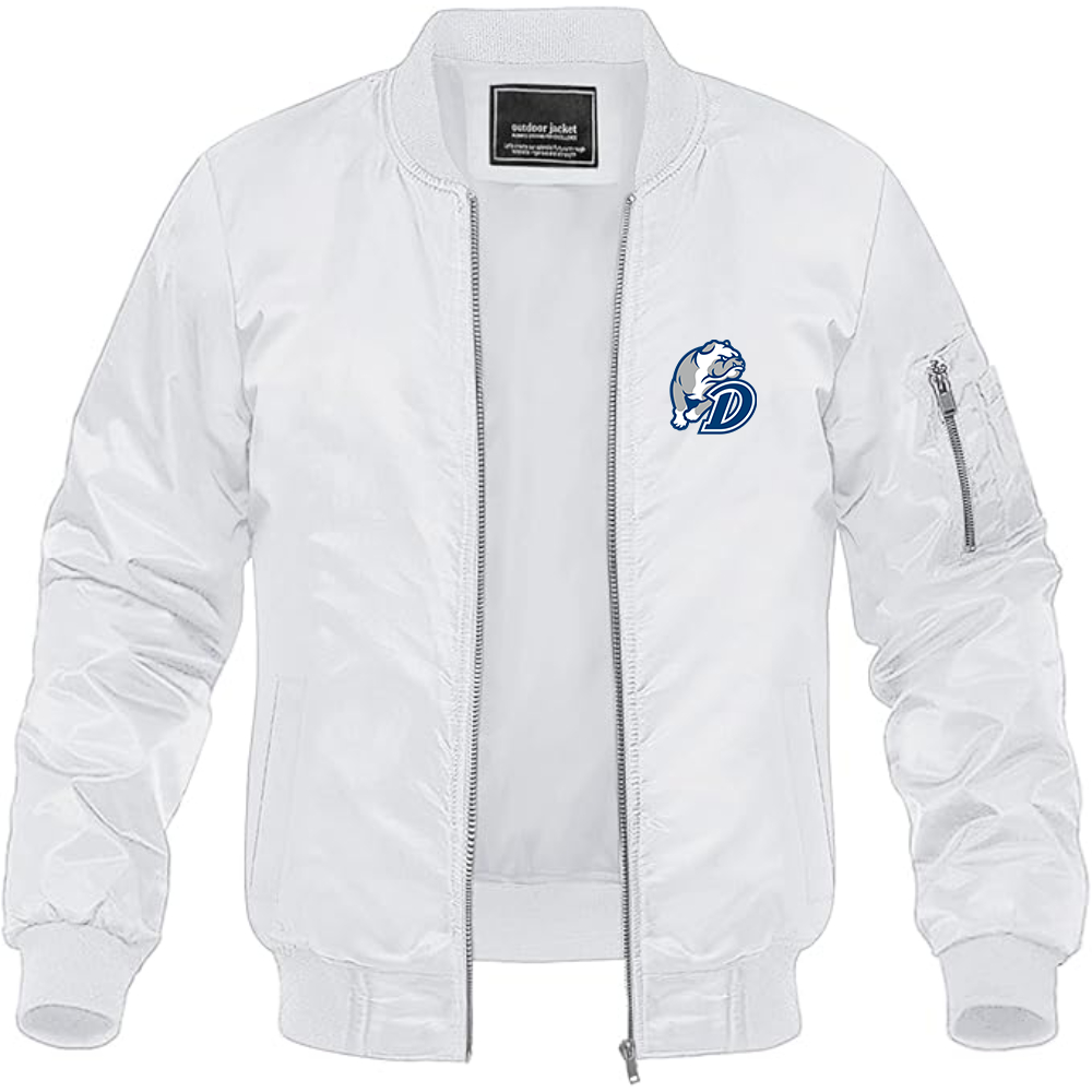 Men's Drake Bulldogs Lightweight Bomber Jacket Windbreaker Softshell Varsity Jacket Coat