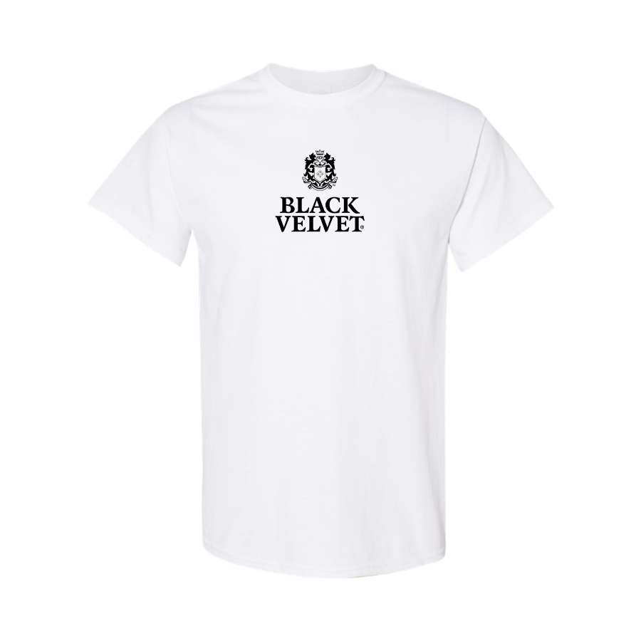 Men's Black Velvet Logo Cotton T-Shirt