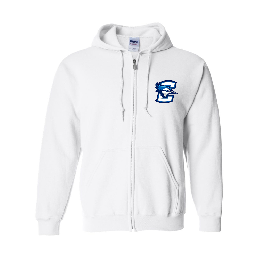 Men's Creighton Bluejays  Gildan  Heavy Blend Full Zip Hooded Sweatshirt