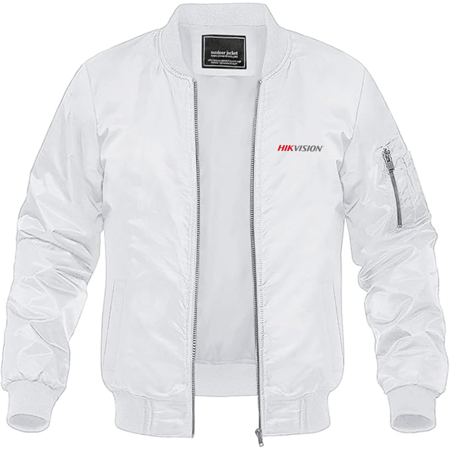 Men's Hikvision Logo Lightweight Bomber Jacket Windbreaker Softshell Varsity Jacket Coat