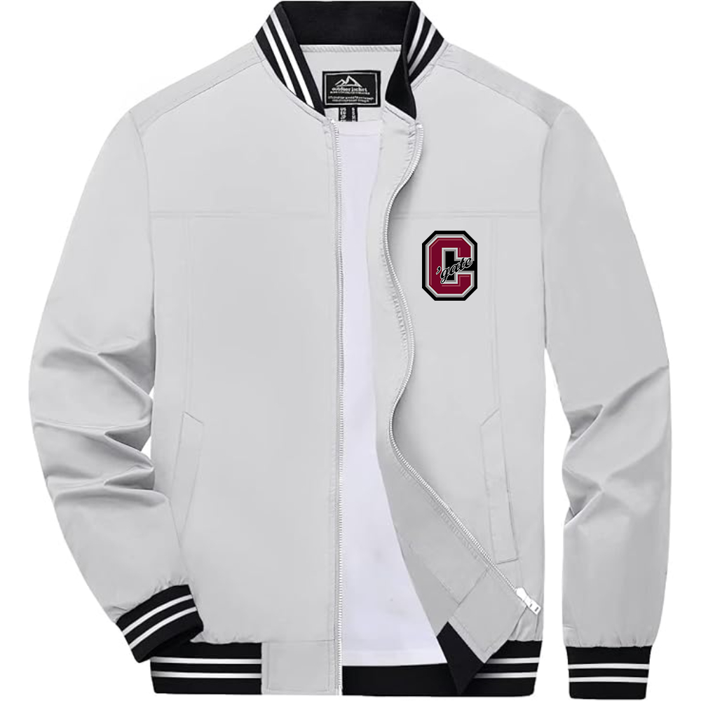 Men's Colgate Raiders Lightweight Zip-Up Bomber Jacket with Ribbed Collar and Cuffs Versatile Casual Outerwear