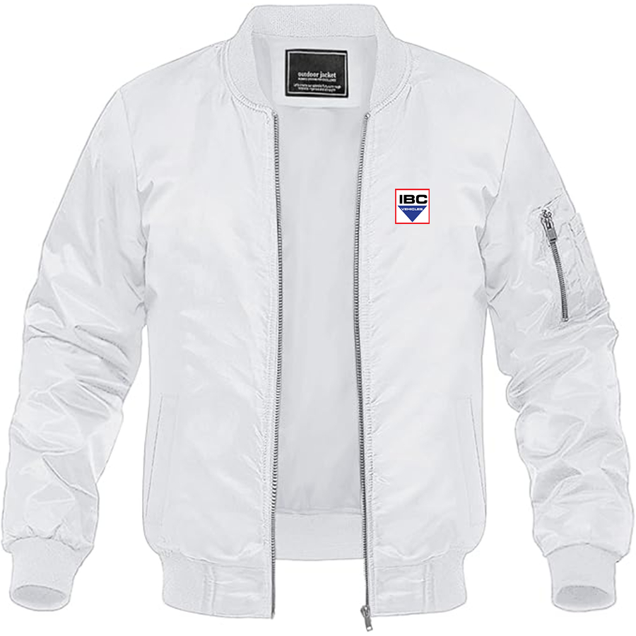 Men's IBC Vehicles Logo Lightweight Bomber Jacket Windbreaker Softshell Varsity Jacket Coat