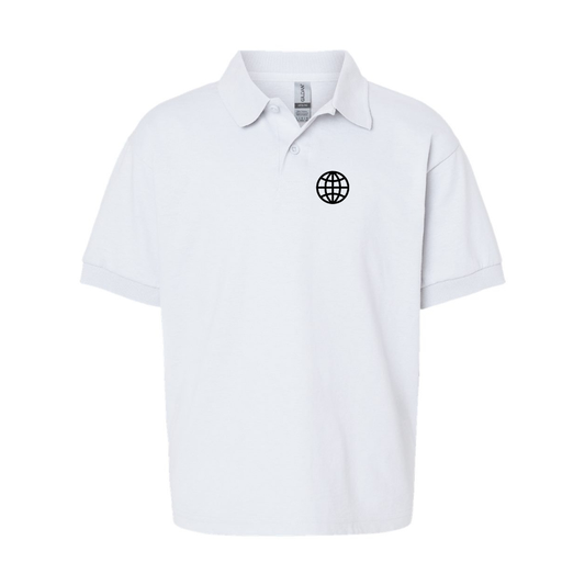 Youth Internet Globe Gildan Dry Blend Jersey Polo