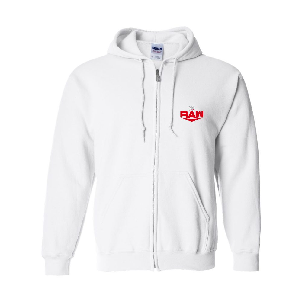 Men's WWE Raw Gildan  Heavy Blend Full Zip Hooded Sweatshirt