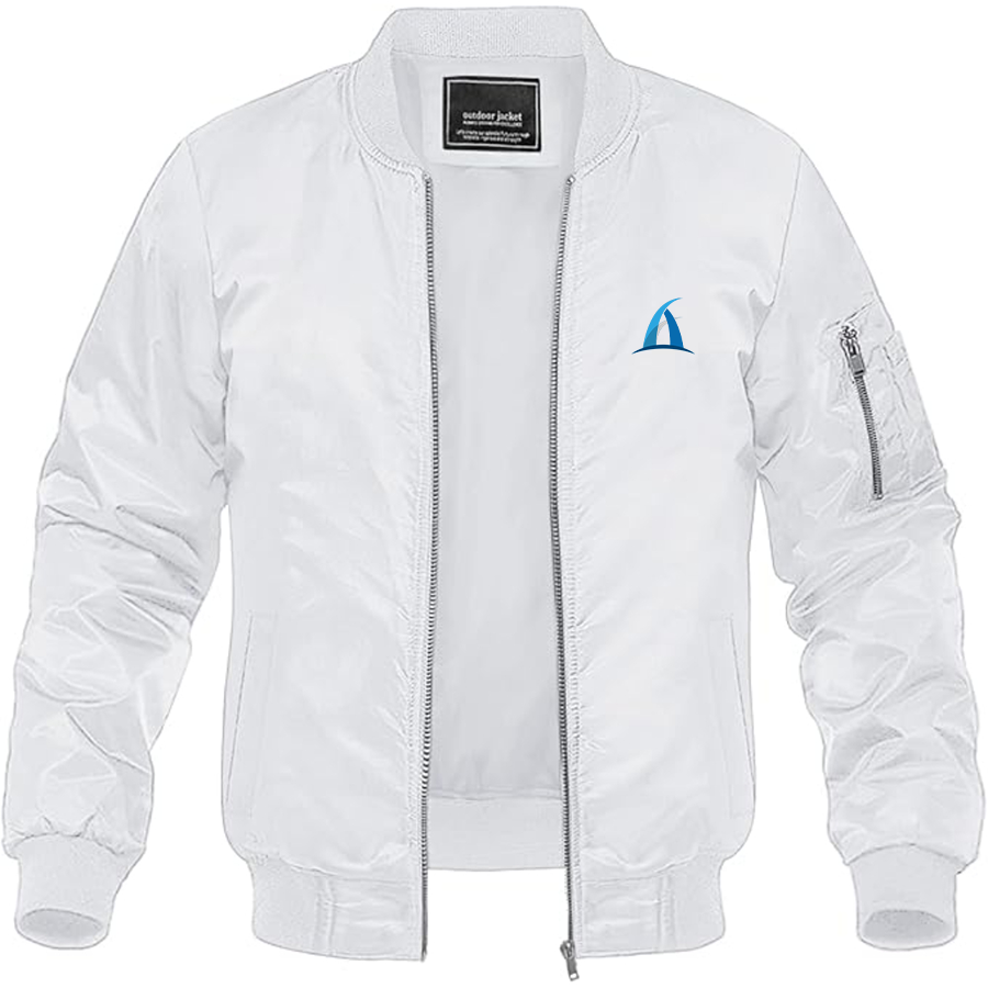 Men's Aspark Logo Lightweight Bomber Jacket Windbreaker Softshell Varsity Jacket Coat