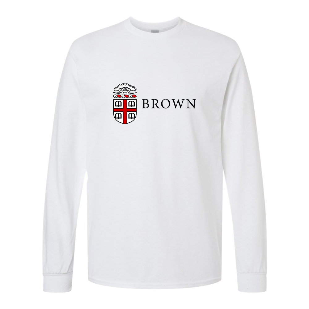 Men's Brown University Gildan Heavy Cotton Long Sleeve T-Shirt
