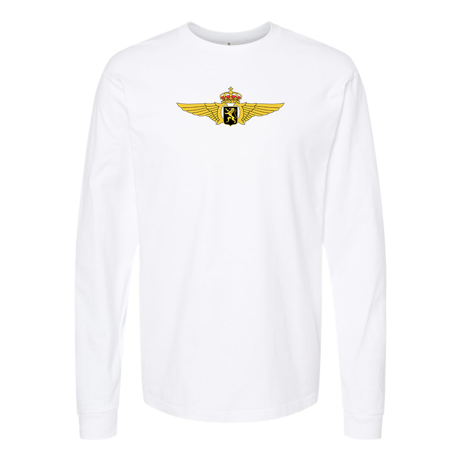 Men's Belgian Air Force Logo Cotton Long Sleeve T-Shirt