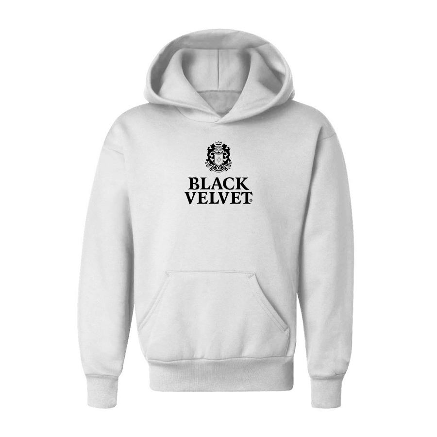 Youth Black Velvet Pullover Hoodie