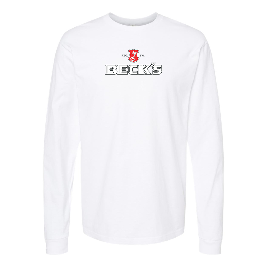 Men's Becks Logo Cotton Long Sleeve T-Shirt