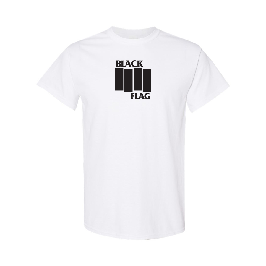 Men's Black Flag Logo Cotton T-Shirt