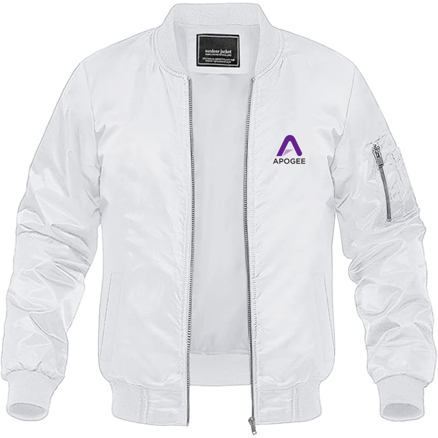 Men's Apogee Electronics Logo Lightweight Bomber Jacket Windbreaker Softshell Varsity Jacket Coat