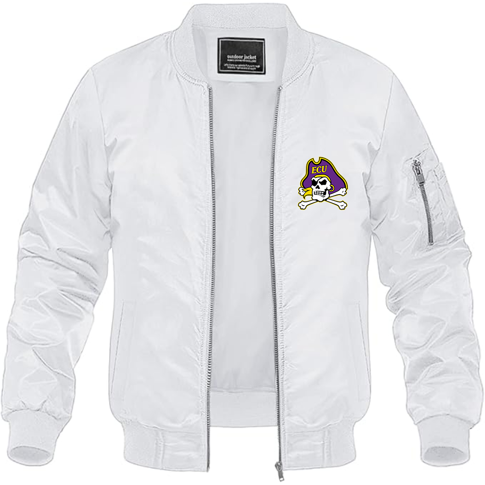 Men's  East Carolina Pirates Lightweight Bomber Jacket Windbreaker Softshell Varsity Jacket Coat