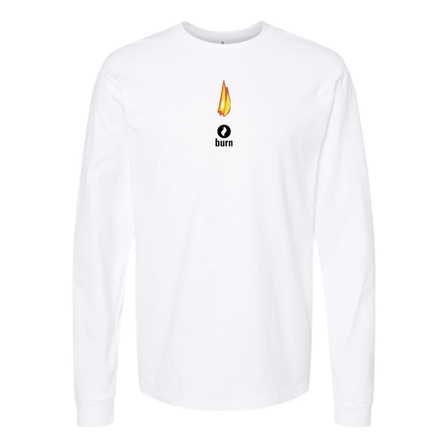 Men's Burn Logo Cotton Long Sleeve T-Shirt