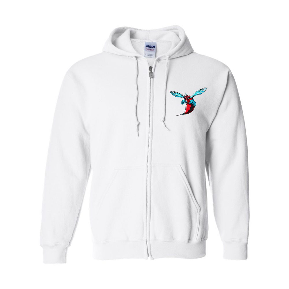 Men's Delaware State Hornets Gildan  Heavy Blend Full Zip Hooded Sweatshirt