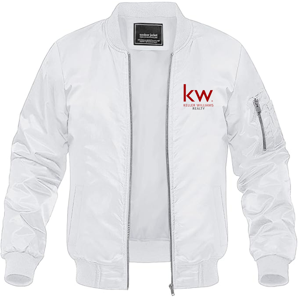 Men's Keller Williams Logo Lightweight Bomber Jacket Windbreaker Softshell Varsity Jacket Coat