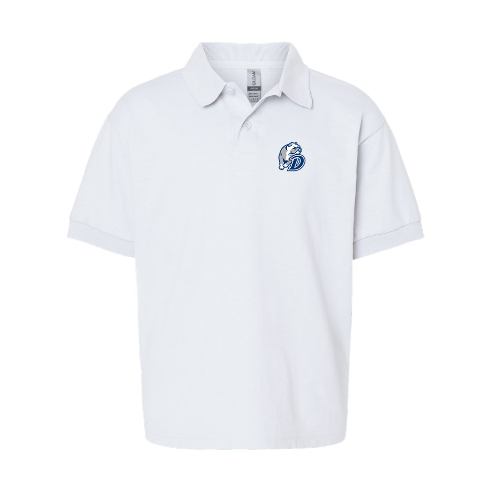 Youth  Drake Bulldogs Gildan Dry Blend Jersey Polo