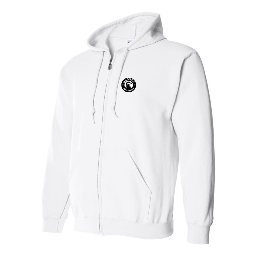 Men's Badger Brewery Logo Zipper Hoodie