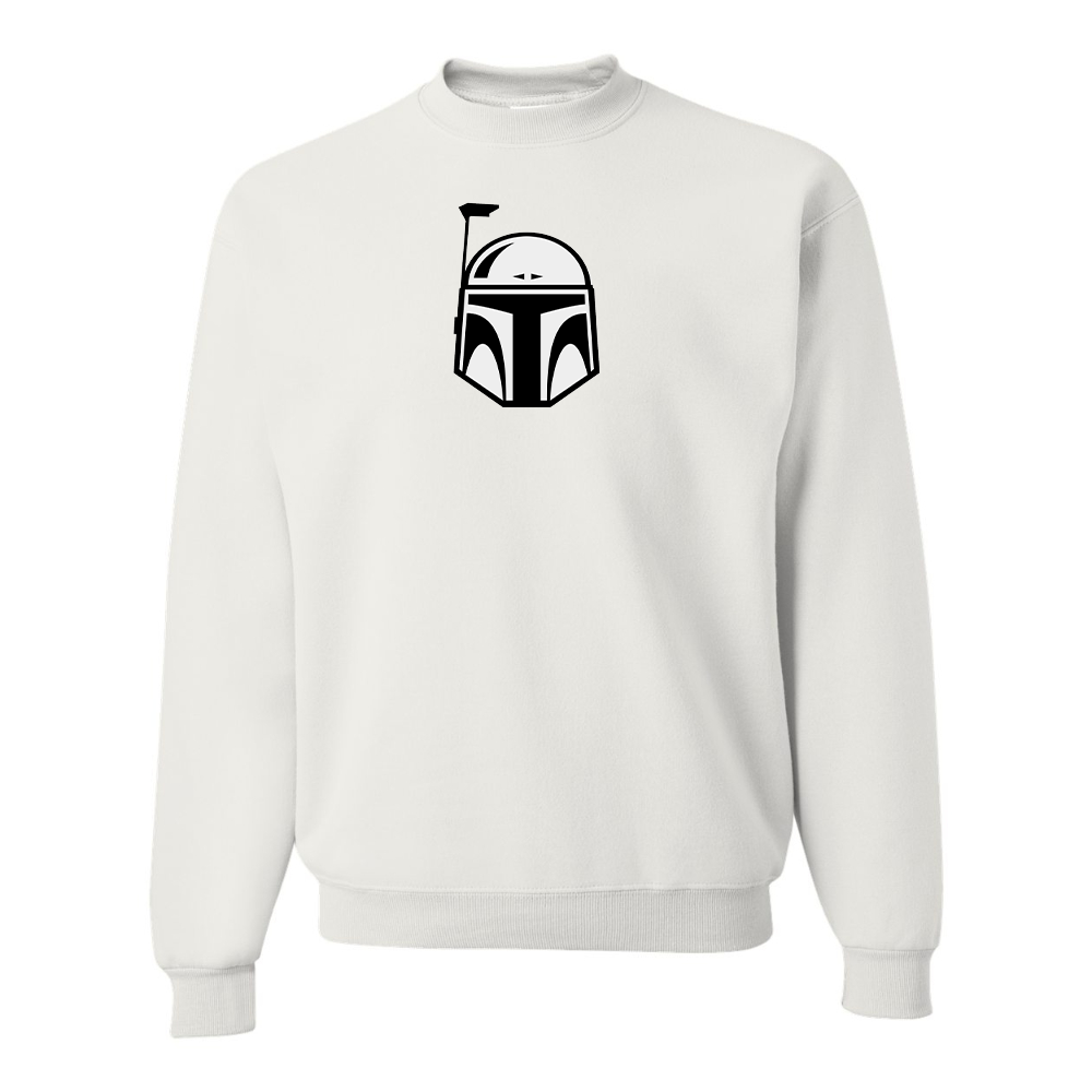 Men's Star Wars Boba Fett Helmet JERZEES NuBlend Crewneck Sweatshirt